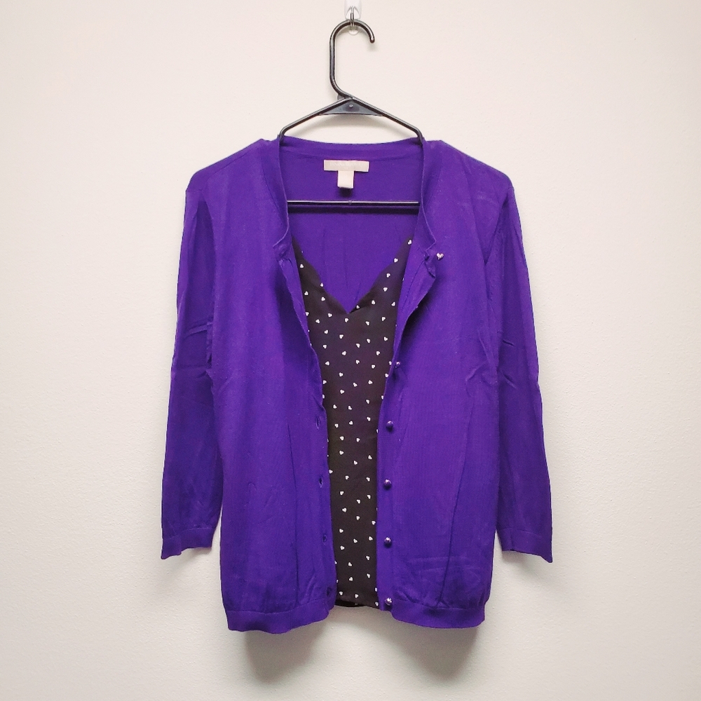 Banana Republic Purple Button Cardigan